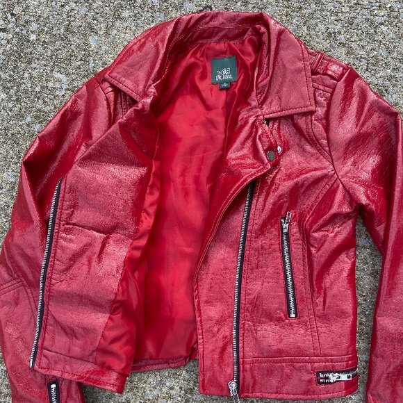 Patent Leather Motorcycle Jacket - Picture 3 of 4
